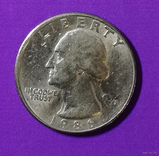 25 центов США 1986 г.