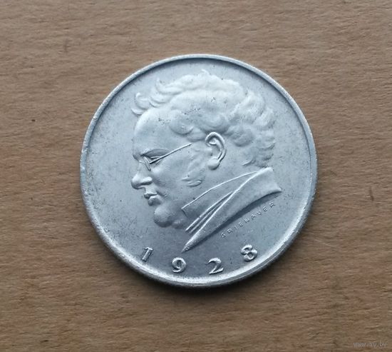 Австрия (I Республика), 2 шиллинга 1928 г., серебро 0.640, Шуберт