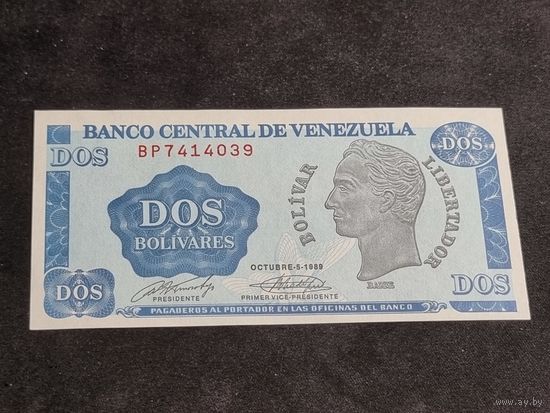 Венесуэла 2 боливара 1989 Unc