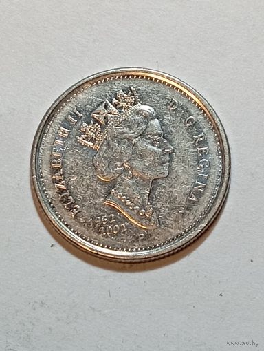 Канада 25 центов 1952-2002 года . 50 лет правления Королевы .
