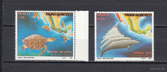 Морская фауна. Мексика. 1982. 2 марки. Michel N 1828-1829 (4,5 е)