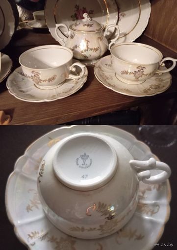 Две ЧАЙНЫЕ ПАРЫ Германия 2 чашки 2 блюдца