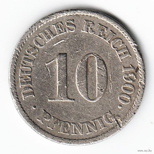 Германия 10 пфеннигов 1900 год _состояние VF