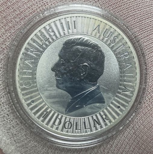 Монета 1 доллар 2025 год. Австралия. Австралийский кенгуру. Король Карл III