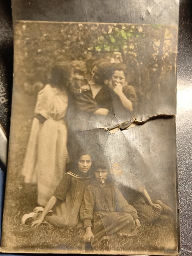 Старинная старая фотография с письмом Клецк 1922 г.