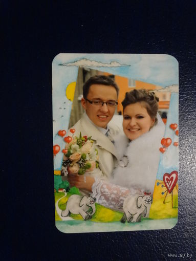 Календарик 02.2010-02.2011 г.  1 год. Ситцевая свадьба.