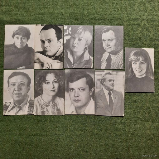 9 фото советских артистов, 1970-е гг. (9*6см.)