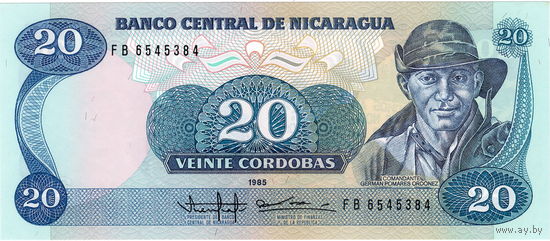 Никарагуа, 20 кордоба, 1985 г., UNC
