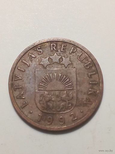 1 сантим Латвия 1992 год.