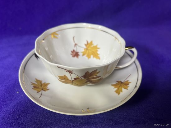 Чайная пара кленовый лист дулево с рубля