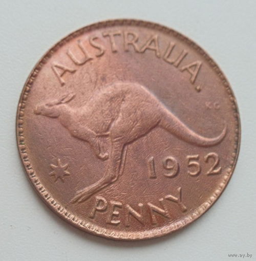 Австралия 1 пенни 1952 год кенгуру король Георг VI