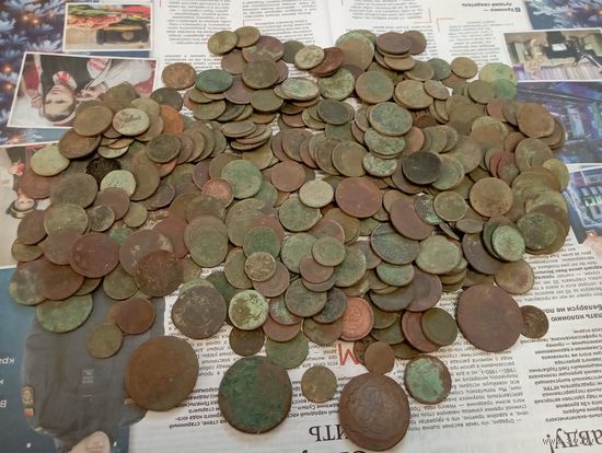 2,5 килограмма медных монет Российской империи.С рубля.