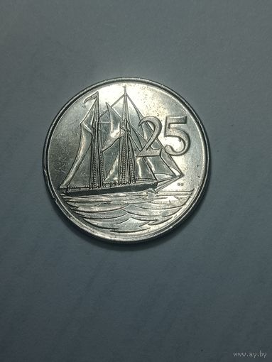 Каймановы острова 25 центов 2008 года .