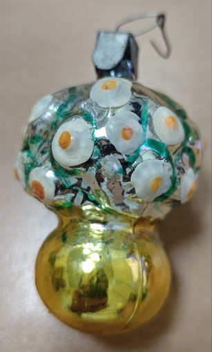Елочная игрушка СССР - Ваза с цветами