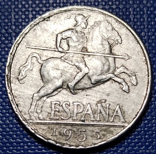 Испания 10 сентимо 1953 г.