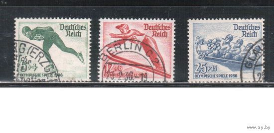 Германия(Рейх)-1935,(Мих.600-602)  гаш. ,  Спорт, Зимняя ОИ-1936 (полная серия)