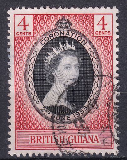 88.BrKS. Великобритания. Колонии. Британская Гвиана. Коронация Елизаветы II. 1953 г. 4c. Mi.#198.