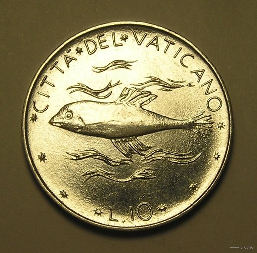 Ватикан, 10 Лир 1972 Кит