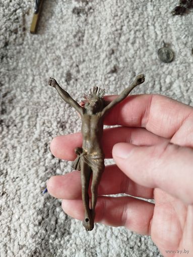 Католическое распятье,бронза