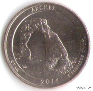 25 центов 2014 г. Парк=23 Национальный парк Арки Юта Двор P _UNC