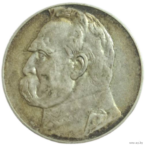 5 злотых 1936 Пилсудский родная патина