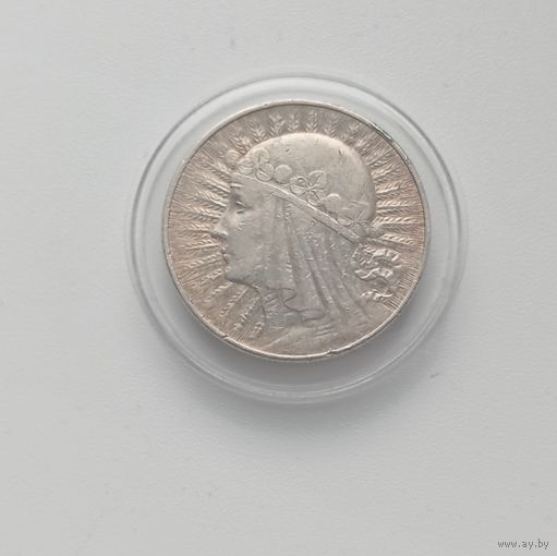 10 злотых Ядвига 1932г.Золотистая приятная патина.