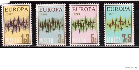 Мальта-1972, (Мих.450-453) ** ,   Европа СЕРТ,(полная серия)