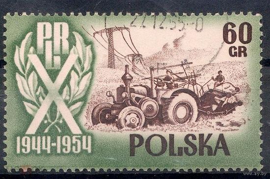 Марка Польшы. Трактор. 1954г.