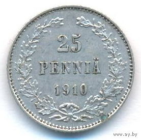 25 пенни 1910 год  _состояние ХF
