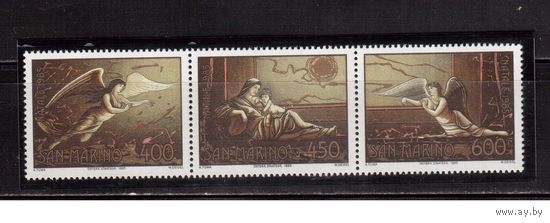Сан-Марино-1985,(Мих.1332-1334)  **  , Рождество,Искусство,Живопись(полная серия)