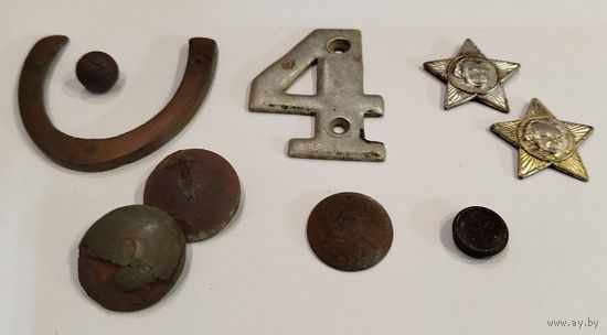 Лот находок с рубля, гузик красивый