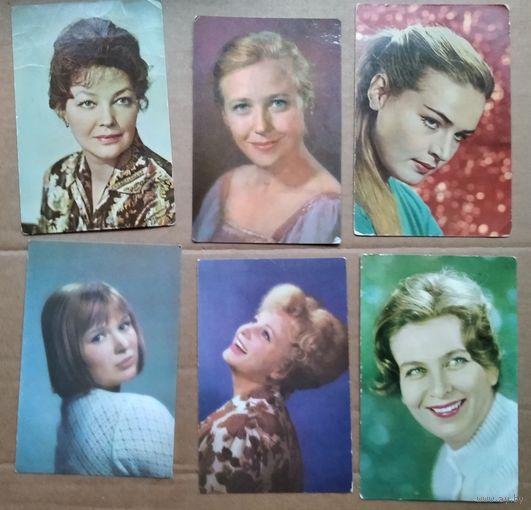 Актеры кино. Чурсина, Язвицкая,  Ларионова, Польских, Саввина, Скобцева. Всего 6 шт. Цена за все