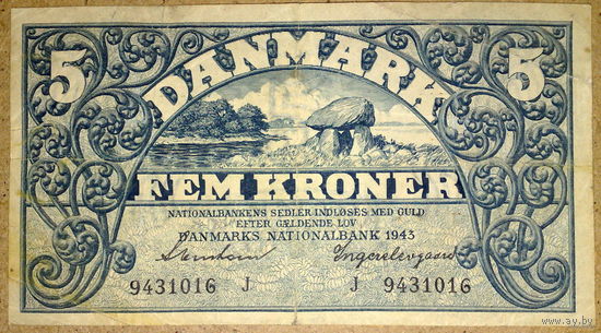 5 крон J 1943г. Pic#30i