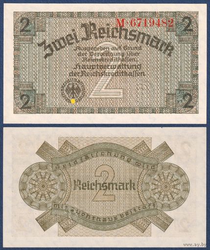 Германия, 2 рейхсмарки 1940-1945 г., P-R137a (M, вторая мировая, для оккупированных территорий, с конгревом), UNC-
