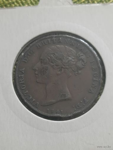 Джерси 1/26 шиллинга (1/2 пенни) 1841 г ( королева Виктория )