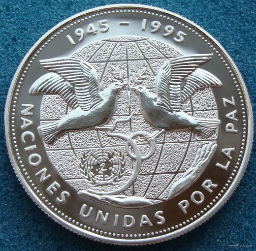 Доминиканская Республика. 1 песо 1995 год  KM#87a  "50 лет ООН"  Тираж: 105.000 шт