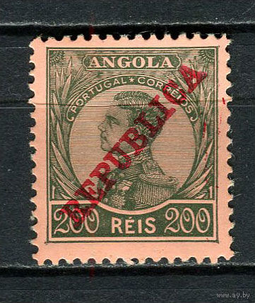 Португальские колонии - Ангола - 1912 - Король Мануэл II 200R - [Mi.111] - 1 марка. MH.  (Лот 77EA)-T2P26