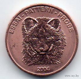 РЕСПУБЛИКА ИСЛАНДИЯ. 5 ЕВРОЦЕНТОВ 2004. ПРОБА. Фауна. Песец (полярная лиса)/ ГРИБЫ. ОПЯТА