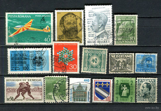 Марки разных стран (1) - 15 марок. MH, MNH, Гашеные.  (Лот 1HC)-T25P