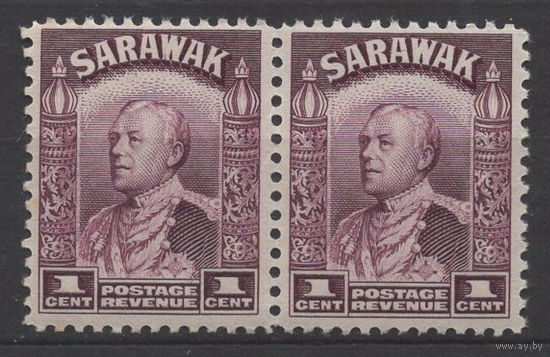 1934 Саравак ** 1 cent, сцепка 2 марки (SG 106)