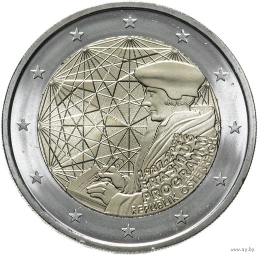 2 евро 2022 Австрия 35 лет программы Erasmus  UNC из ролла