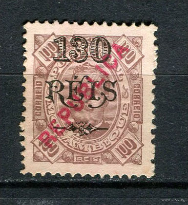 Португальские колонии - Мозамбик - 1915/1916 - Надпечатка REPUBLICA на 130 REIS вместо 100R - [Mi.175] - 1 марка. Чистая без клея.  (Лот 59Fx)-T25P36
