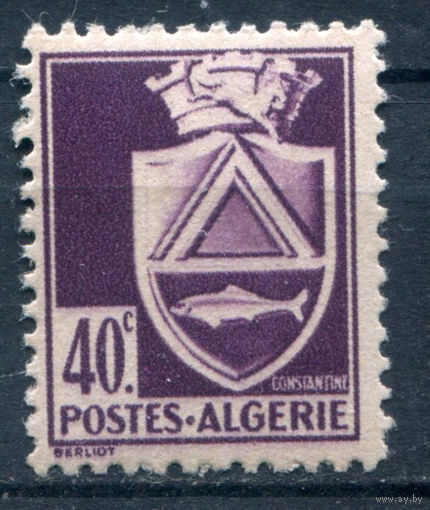 Французские колонии - Алжир - 1942/45г. - гербы, перфорация 12, 40 c - 1 марка - MH [Mi 182]. #1-Fr-61-KB-1