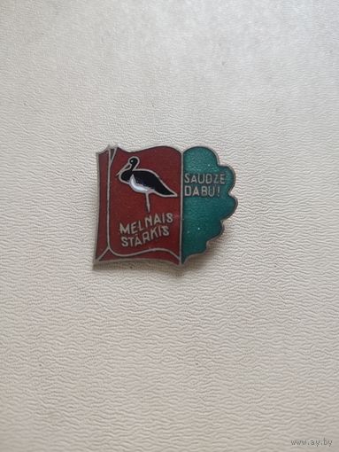 Значок красная книга чёрный аист