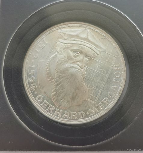 5 марок 1969 г. 375 лет со дня смерти Герхарда Меркатора. ФРГ. Серебро. С рубля