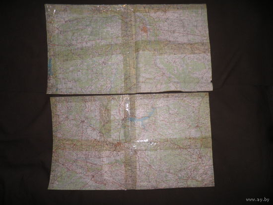 Карты (39х34 см) Молодечно,Осиповичи,Бобруйск,Логойск, Радошковичи,Заславль,.70-е г.С рубля.