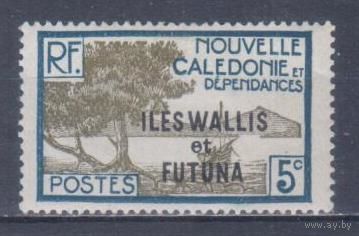 [634] Французские колонии. Уоллис и Футуна 1930. Надпечатка.5с. МН