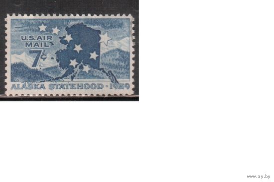 США-1959, (Мих.743), гаш., Аляска, Карта(одиночка)