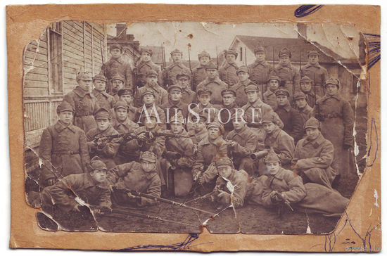 Фото 486 стрелкового полка РККА. 1924-й год. Ленинградская обл. Виды оружия. Автограф.