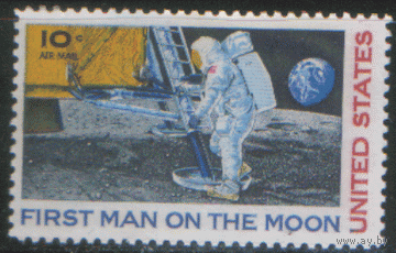 США. М. 822. 1969. Первый человек на Луне. ЧиСт.